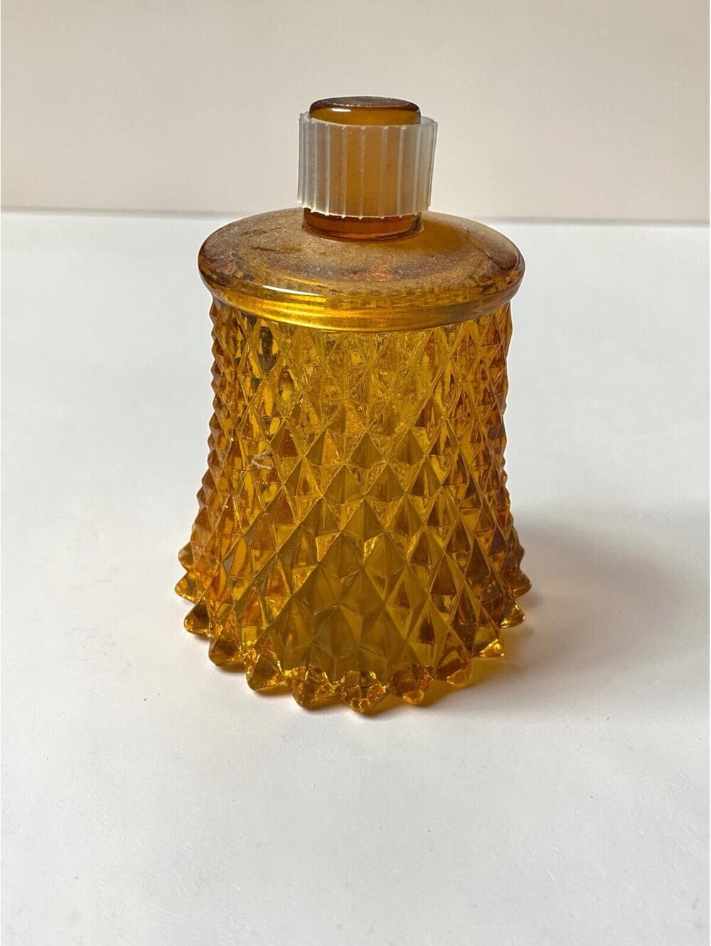 Homco Diamond Point Votive Amber Peg Sconce Candle Holder Vintage